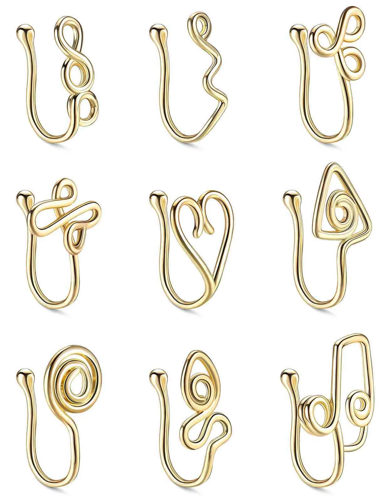 Fake Nose Rings Septum Jewelry Gold/Silver Nose Cuff Non Piercing Clip On Faux Ring For Women Men