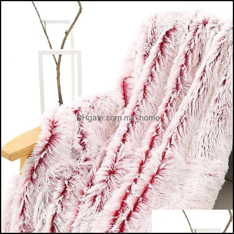 Blankets Silver Grey Red Coffee Wolf Faux Fur Throw Blanket Sofa Chair Bed Bedding Super Soft 100% Polyester Plush Fiber 2 Sizes