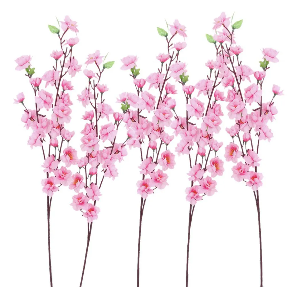 100 pcs Pêssego Artificial Cereja Primavera Flor Flor De Filial De Seda árvore Para Decorações De Partido De Casamento