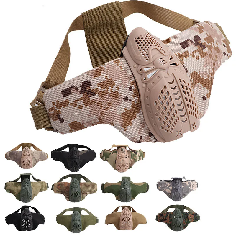 Outdoor Tactical Spider Mask Airsoft Shooting Protection Gear Half FaceNO03-404