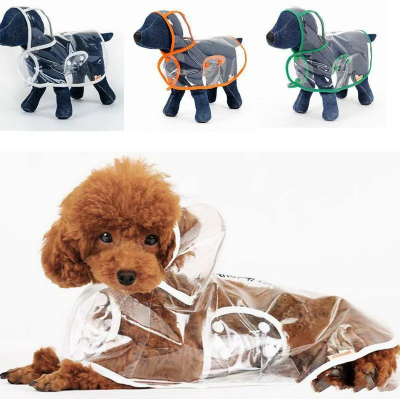 Brand Dog Raincoat Transparent Small Dogs Rain Coat Waterproof Puppy Raincoats Rainwear Summer Pet Clothes Dog Supplies 3 Designs LQPYW1003