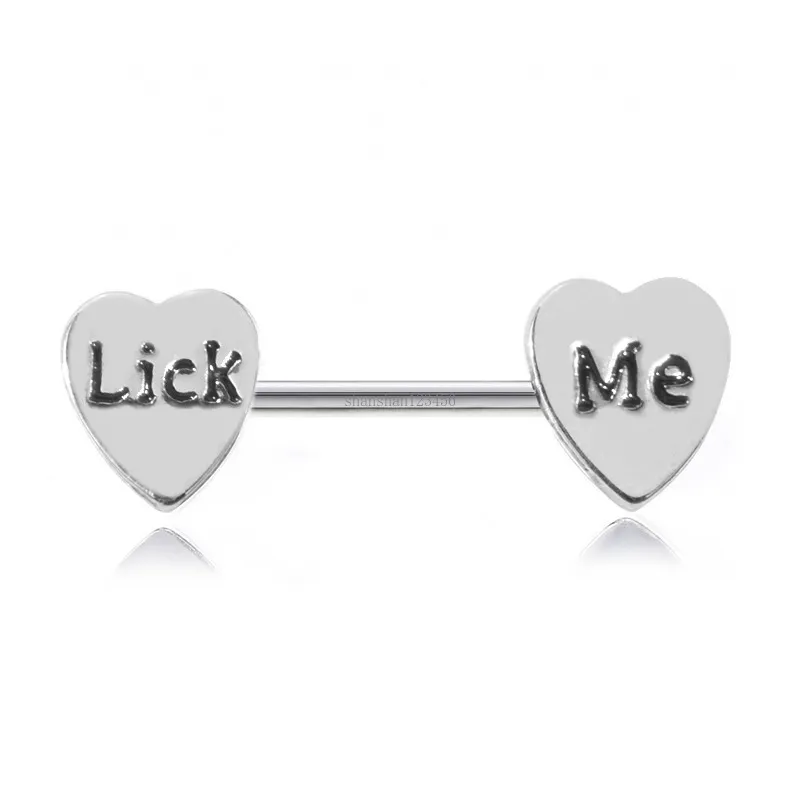 Anelli per capezzolo a cuore da donna sexy Anelli per lingua in acciaio inossidabile Bar Gioielli per piercing per il corpo per regalo da donna Will e Sandy New