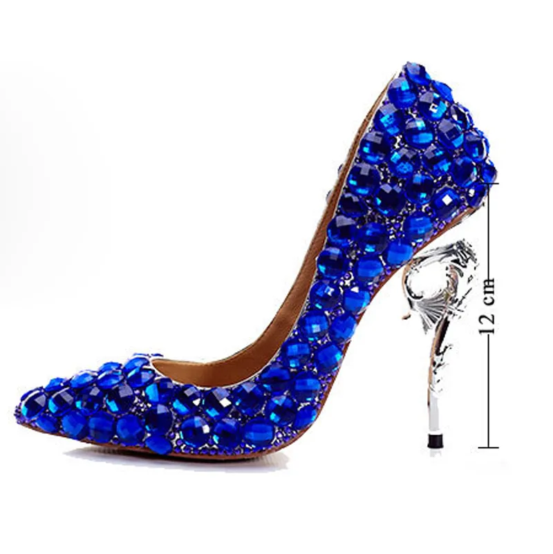 Royal blue and silver high heels 2025