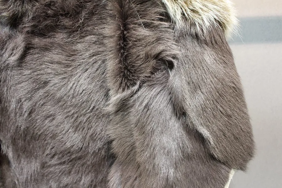 100% genuine sheepskin leather with fur coat slim with fox fur collar (9)