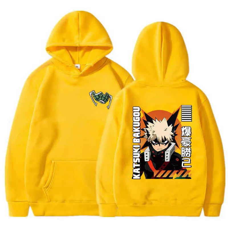 Anime Gift My Hero Academia MHA Boku No Hero Academia Hoodie Bakugou Katsuki Sweatshirts Tops Sudadera Felpa Moletom H1227