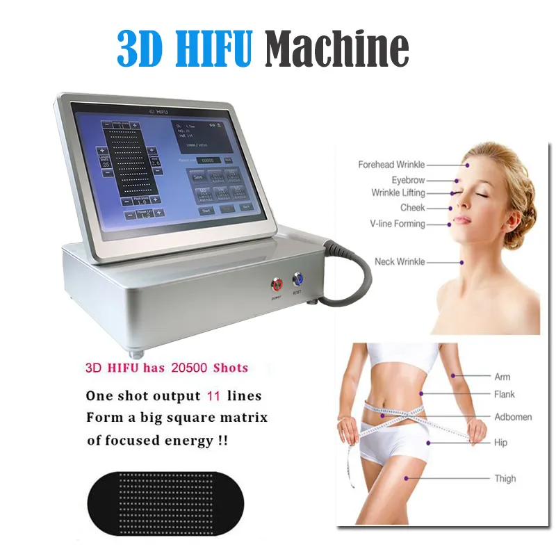 SPA Draagbare HIFU Hoge Intensiteit Gerichte Ultrasone klank Hifu Gezicht Body Lift 3D HIFU Rimpel Removal Schoonheid Machine Huid Aanscherping 8 Cartridges