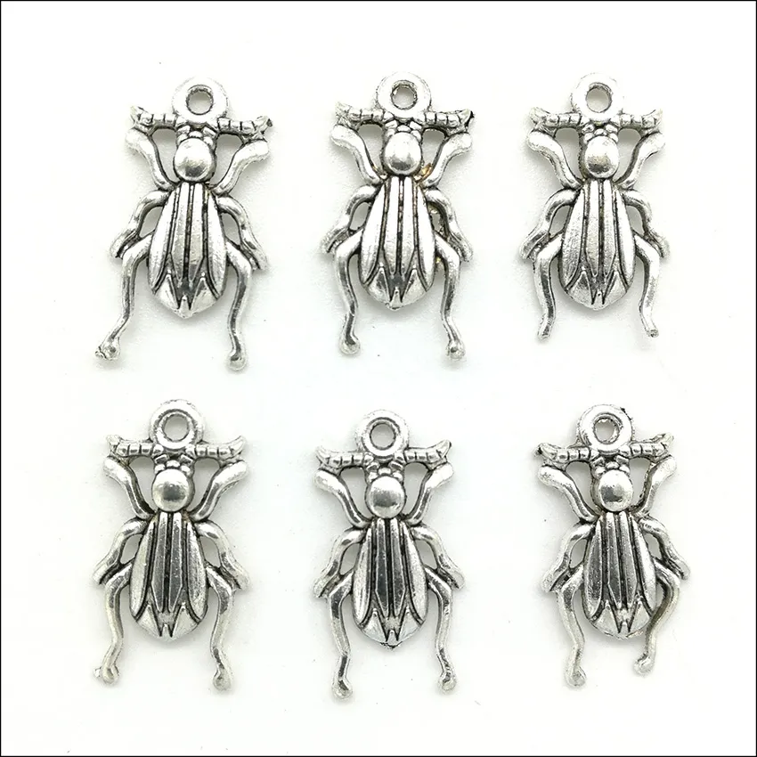 Lot 200st Insekter Antika Silver Charms Pendants DIY Smycken Resultat För Smycken Gör Armband Halsband Örhängen 17 * 9mm