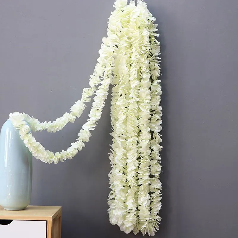 100pcs/lot Elegant White Orchid Wisteria Vines Flower Each Strip 1 Meters Long Silk Artificial Flowers Wreaths For Wedding Party Decoration