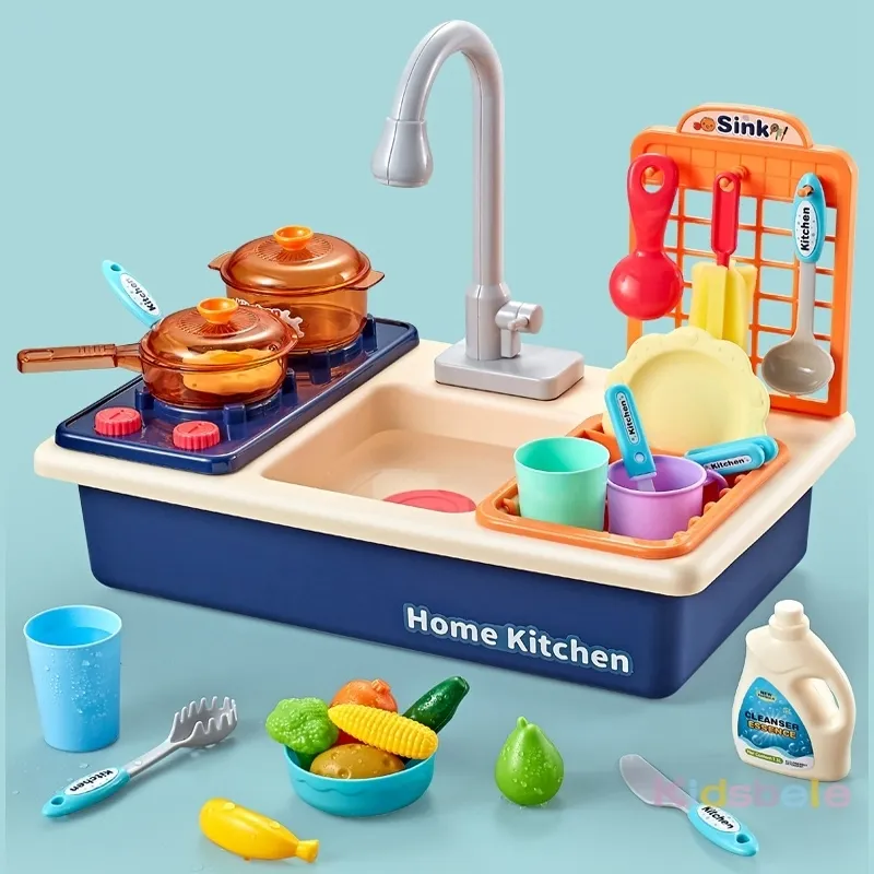 Jouet pour enfants Simulation Cuisine Lave-vaisselle électrique Robinet  Lavabo