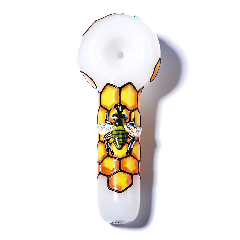 Mini Small Bee Style Pipe per fumatori Olio per unghie Accessori per fumatori Mano che brucia per Dab Rigs Tube Tabacco secco Herb GID11