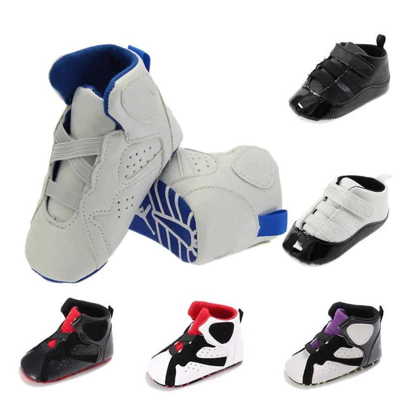 Newborn Boys Girls CRIB Shoespattern Первые Уокеры Детские Малыши Кружевные Кроссовки PU 0-18 месяцев