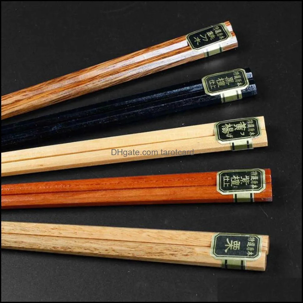 200Sets New Fashion Chinese Wooden Chopsticks Tableware Anti-skid Household Wooden Set Chopsticks Holder Cutlery Gift Box