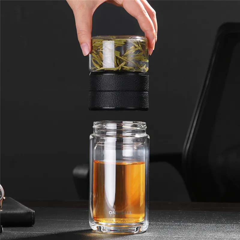 Bottiglia d'acqua da tè da 520ML con filtro per il tè bicchiere per bottiglia  filtrante portatile in vetro borosilicato per la separazione dell'acqua del  tè - AliExpress