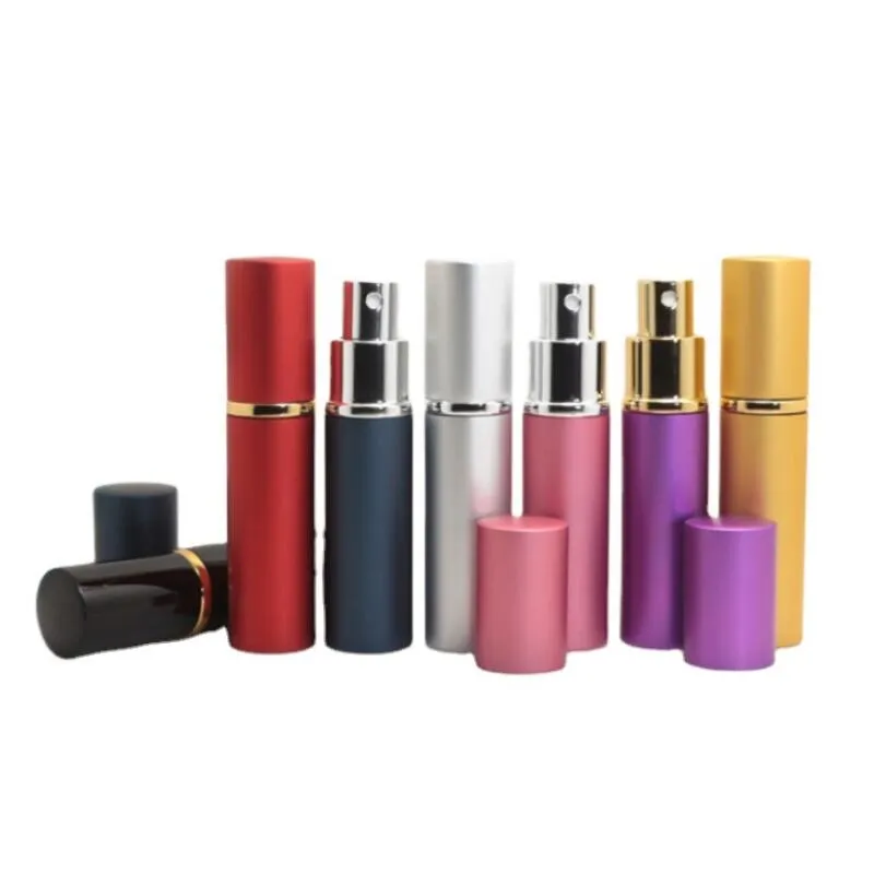 5ml Mini Spray Perfume Bottle Travel Refillable Empty Cosmetic Container of Disinfection, Pure Dew, Atomizer Aluminum Refillable Bottles LX4