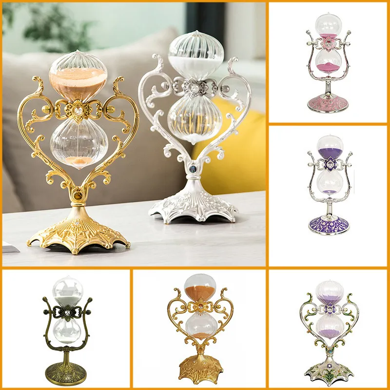 Vintage Hourglass Timer Figurki Desktop Dekoracji Ornament Home Decoration Akcesoria Zdjęcia Rekwizyty Urodzinowe Prezenty Rzemiosło T200710