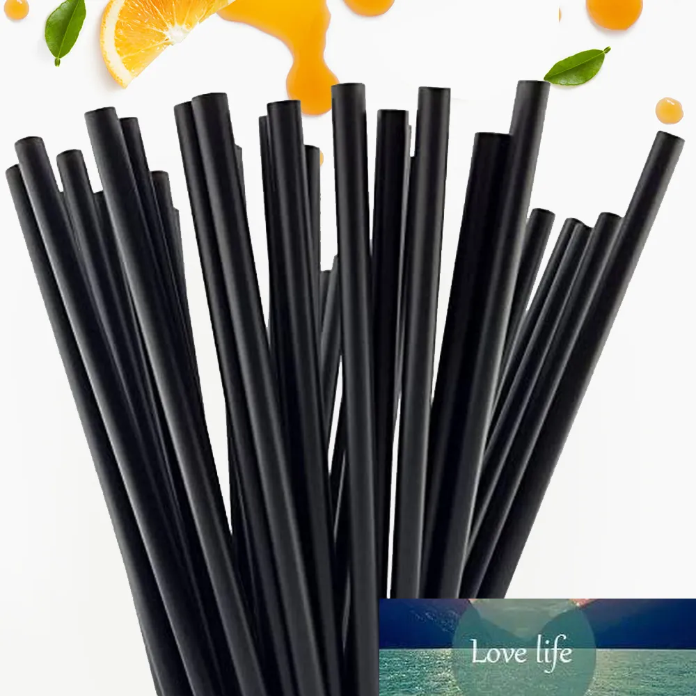 100pcs Disposable Straw Plastic Stirrers Flexible Straws Bar Accessories for Coffee Cocktail Party Tea Black Drinking 21*0.6cm