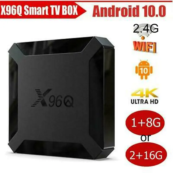 X96Q tv box Android 10 Smart 1GB 8GB/2G 16G Quad Core H313 HD 2.4G WIFI 100m lan vs tx3 mini 4k lettore multimediale