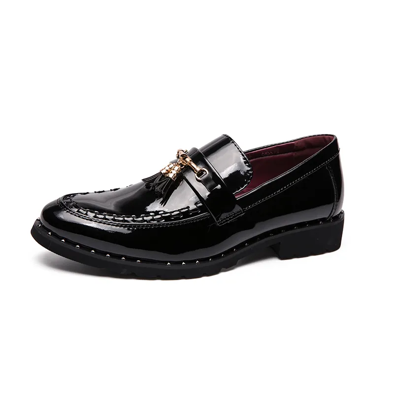 Zapatos Oxford italianos de lujo hechos a mano con borlas poco profundos, mocasines negros, zapatos para hombre, zapatos informales de diseñador formales para hombres