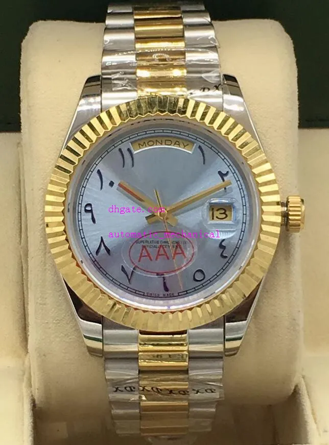 Lüks Erkekler Saatler 228206 Yüksek Kaliteli Gün 40mm TARİH BUZ MAVİ KALDI PASTALAMAK ÇELİK KEMEN Moda Beyefendi Erkekler Bilek Swatches