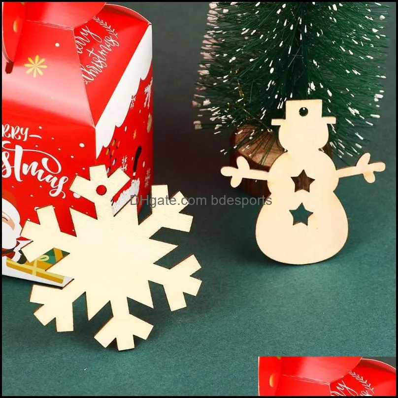 Christmas Decorations 10 Pcs Wooden Tags Decoration For Home Year Balls Decor Art Crafts Ornaments Diy Scrapbooking Party 2022