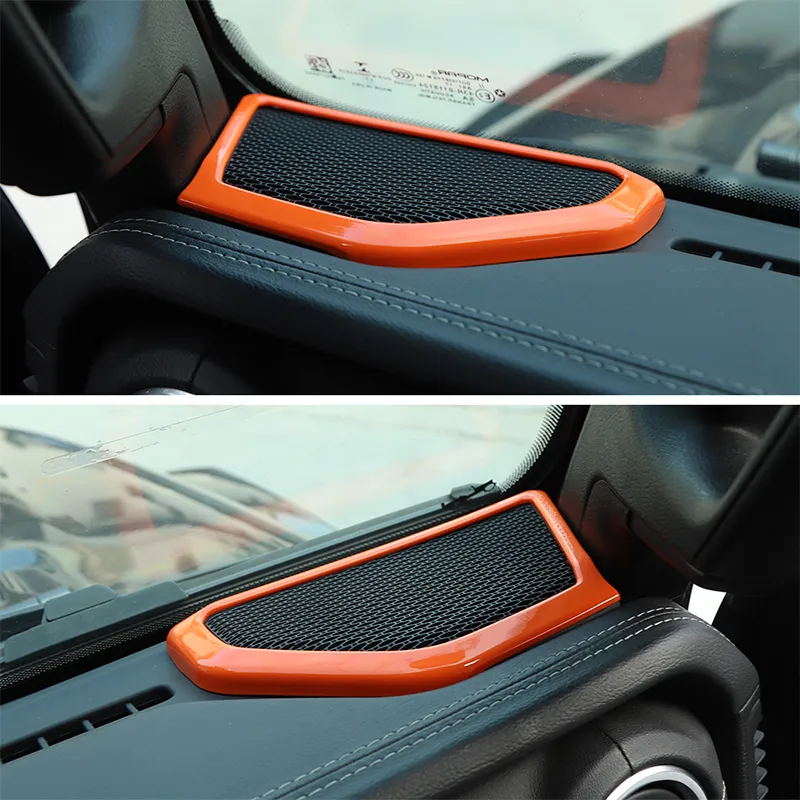 Orange ABS A Pillar Speaker Decoration Cover Trim for 2018-2020 Jeep Wrangler JL JT Interior Accessories224z