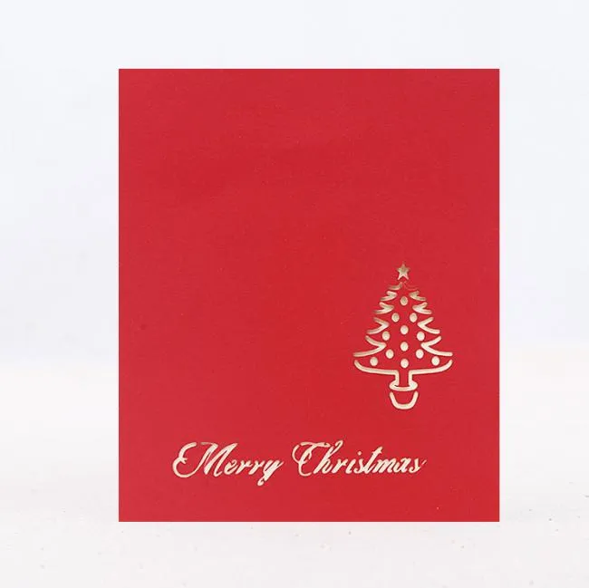 2022 nouvelles cartes cadeaux de Noël carte de voeux 3d carte de voeux de Noël décorations de Noël carte de voeux pop up vente en gros 15 * 15 cm