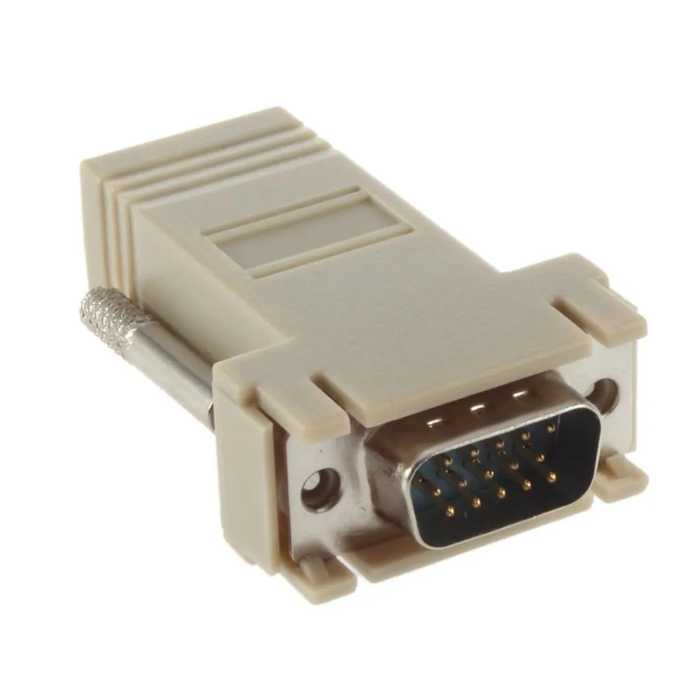 Netwerkkabeladapter VGA D-sub DB9 Extender Mannelijk naar LAN CAT5 CAT5E CAT6 RJ45 FEMALE