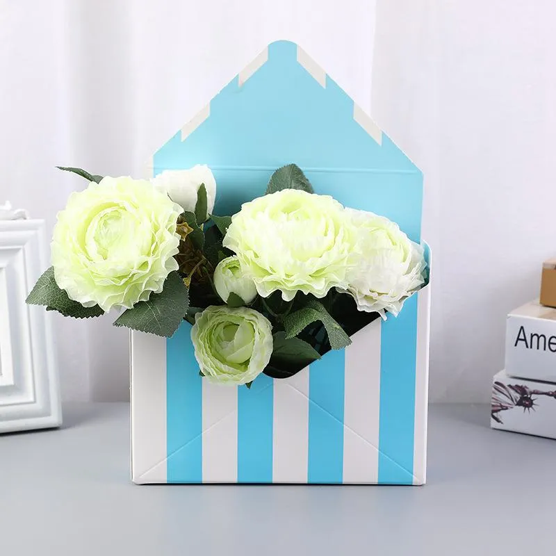 10 PZ Busta Scatole di Fiori Bouquet Confezione Regalo La Mano Tiene Pieghevole Bouquet Floreale Scatola di Carta Fiore Romantico Porta Carta Decor264v