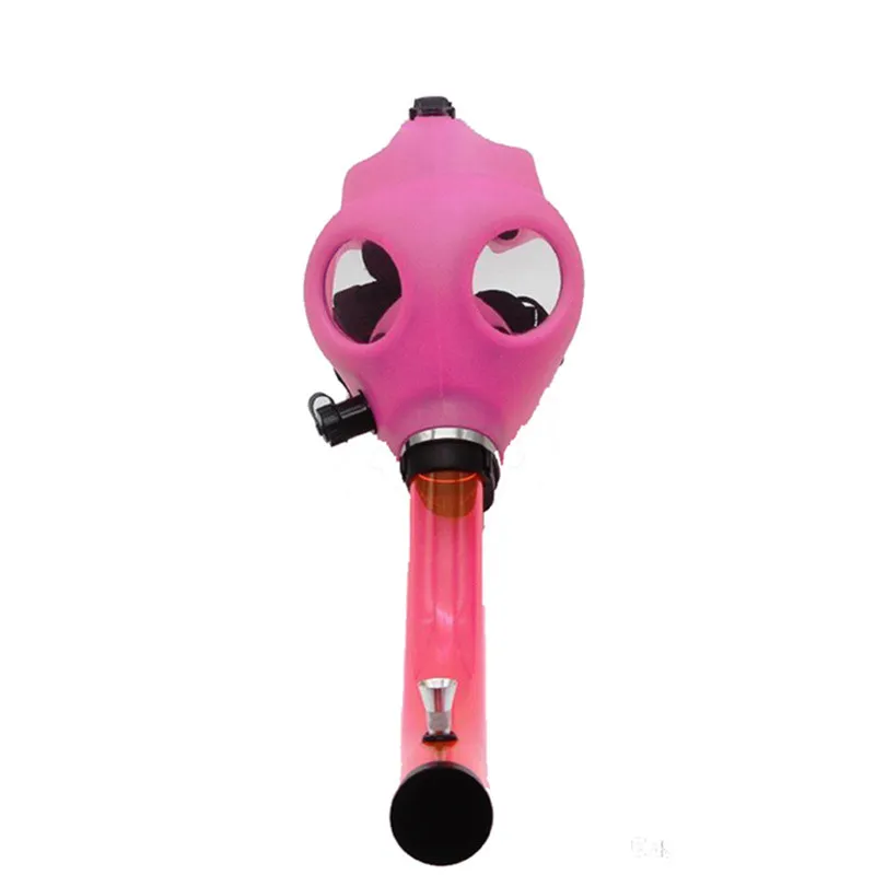 Silicone Gas Mask Luminous Bong Water Straight Type Shisha Acrylic Smoking Pipe Assembled Silicone Mask Hookah Tobacco Tubes