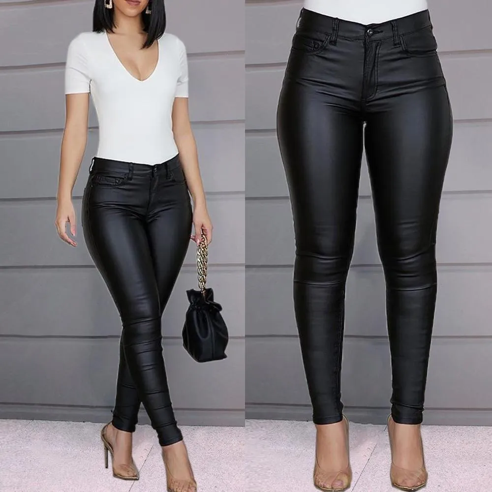 Hot leather best sale jeans