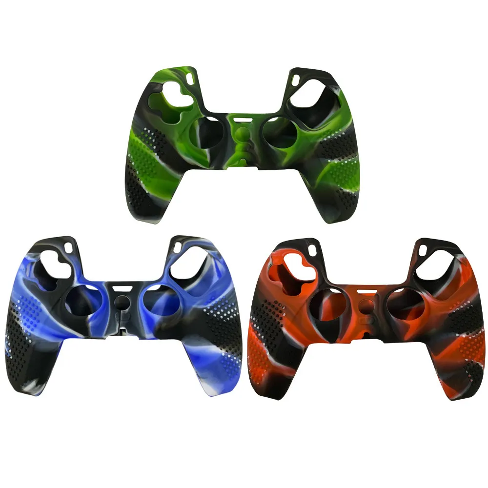 Nuovo Gamepad di alta qualità Camo Camouflage Custodia protettiva in silicone antiscivolo Cover protettiva per accessori controller PS5 NAVE GRATUITA