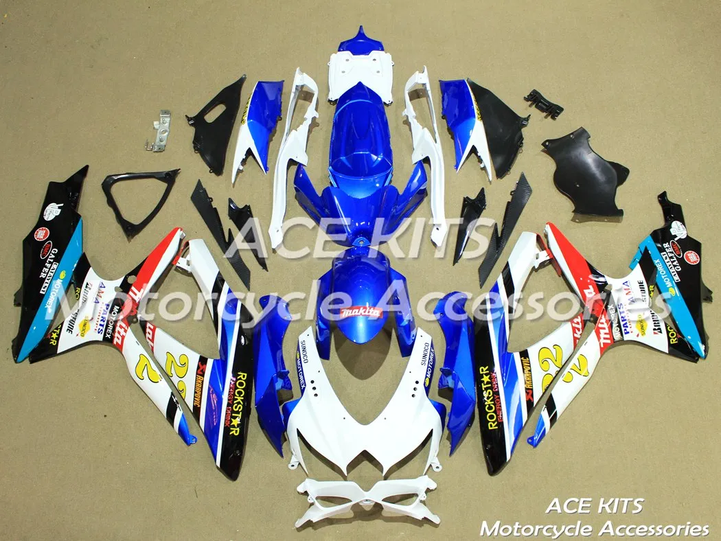 Ace Zestawy 100% ABS Fairing Motorcycle Fairings dla Suzuki GSXR 600 750 K8 2009 2009 2010 roku Różnorodność koloru No.164V1