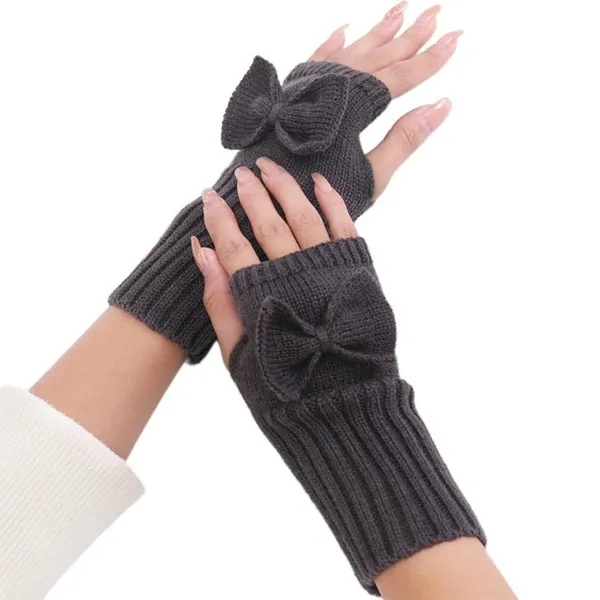 Winter Knitted Gloves Winter Fingerless For Women With Thumb Holes