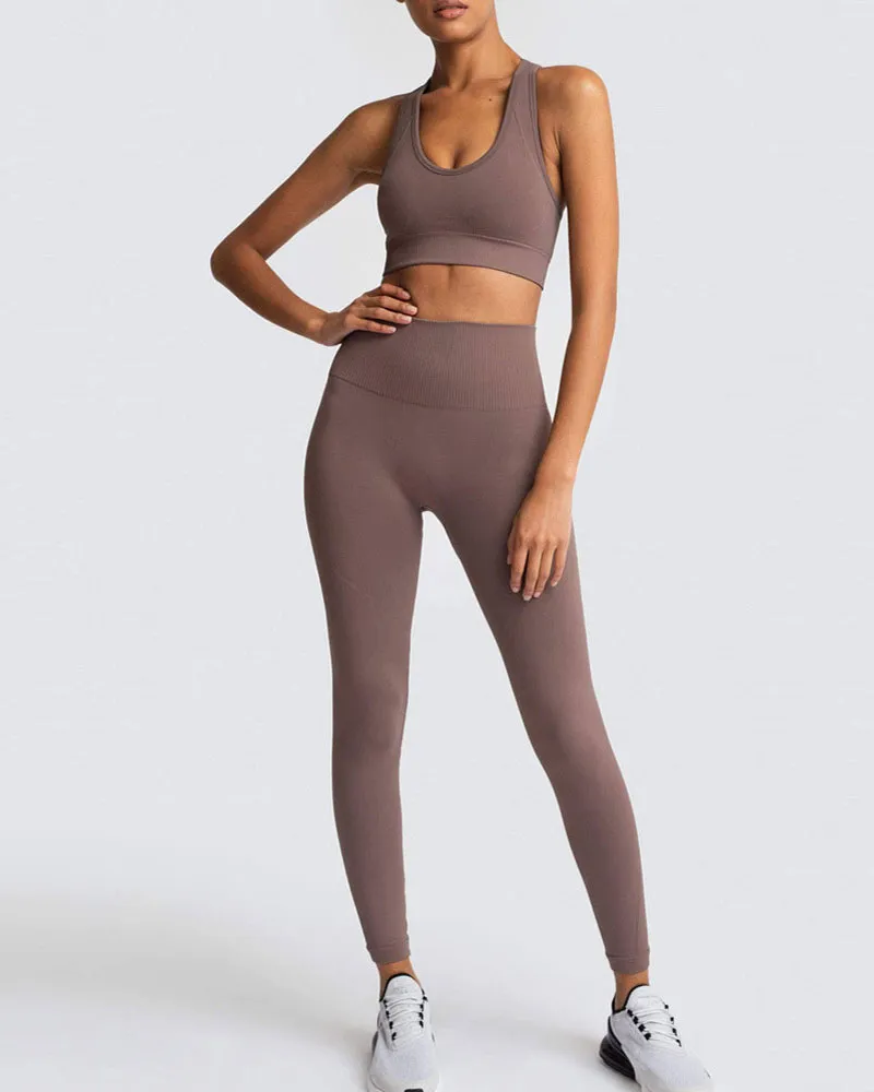 Dikişsiz Yoga Set Kadın Spor Giysileri Spor Yoga Fitness Spor Seti Için Suits Iç Çamaşırı Eşofmanlar Tayt Spor Sutyen