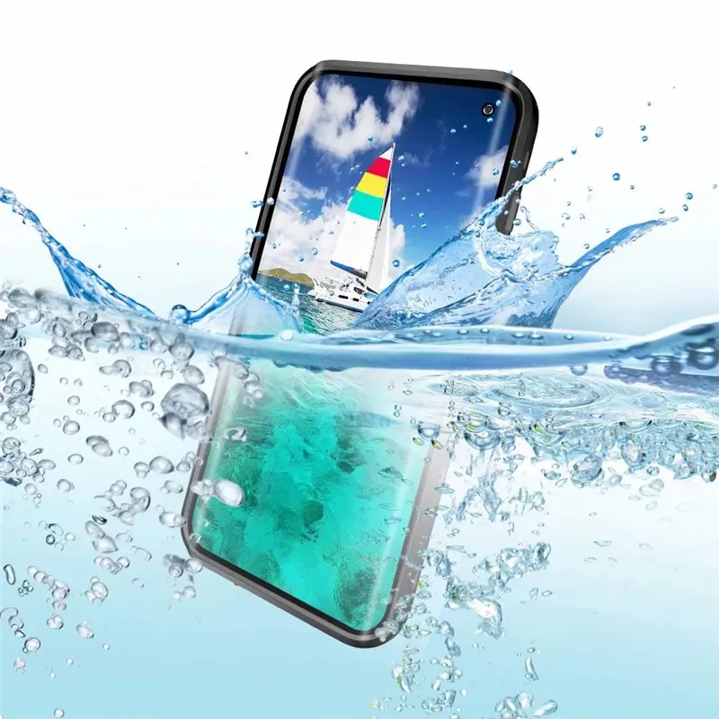 Custodie per telefoni cellulari impermeabili per Samsung Galaxy S10 Plus Antiurtproof Redpepper Dot Armor Snowpaproof Anti Fall Transparent Backs Cover Swimming Bags