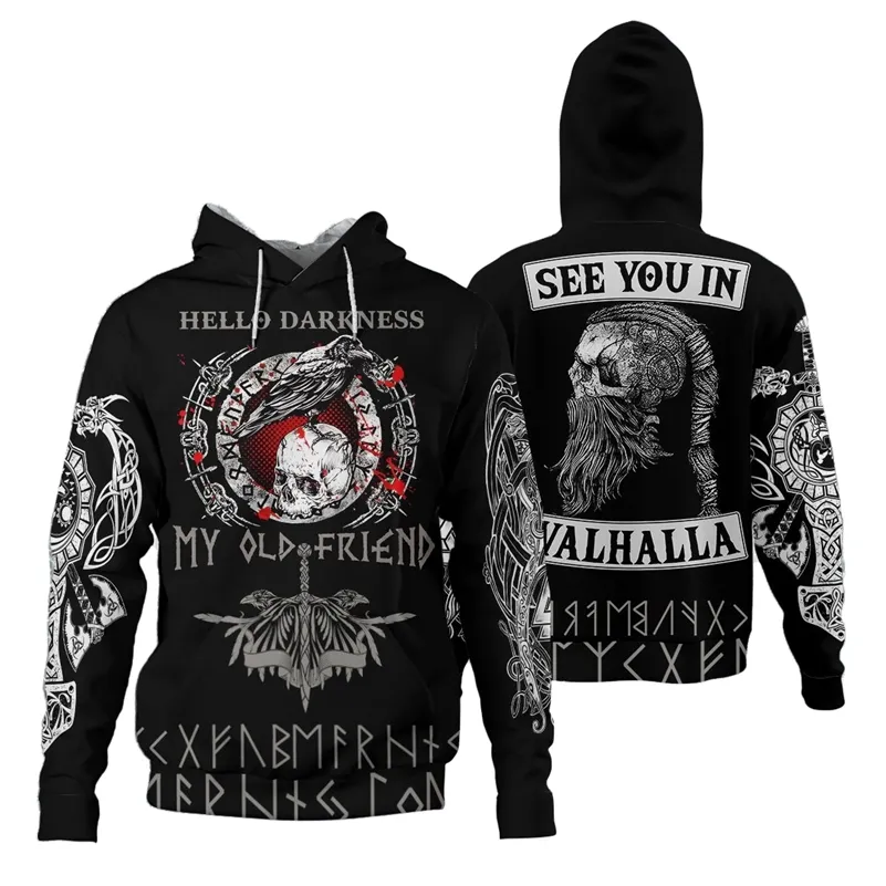 Viking benim eski arkadaşlar 3D Baskılı Hoodies Fermuar Hoodie Kadınlar Erkekler için Cadılar Bayramı Kazak Noel Tişörtü Cosplay Kostüm 220223