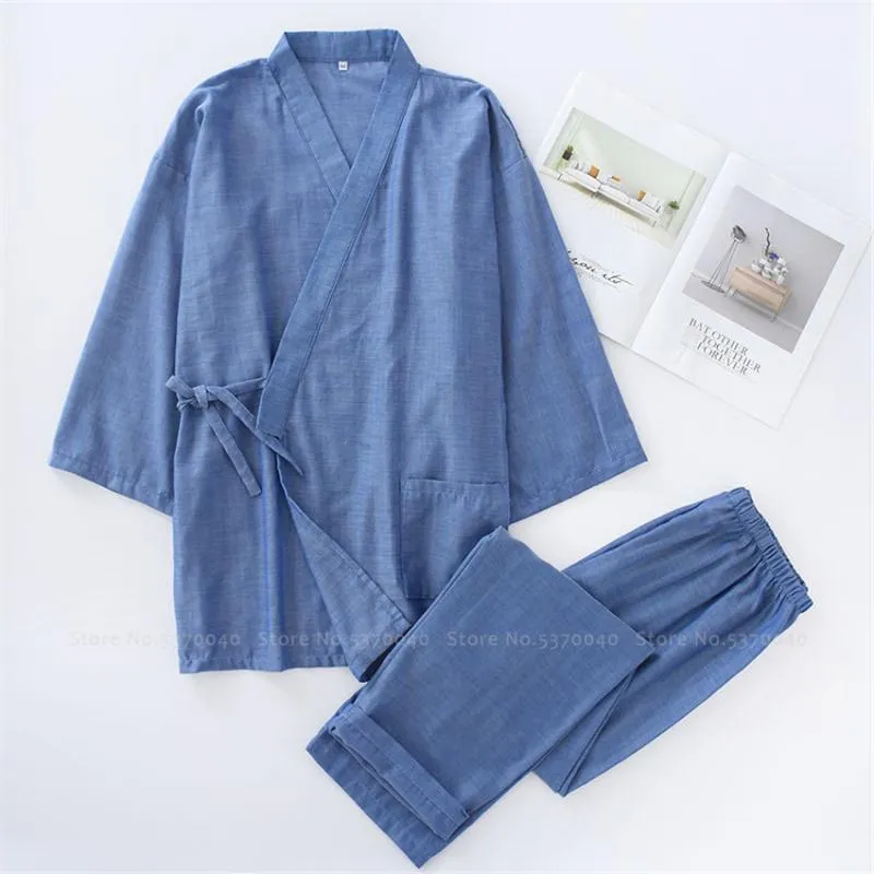 Kimono Sleepwear Uomo Donna Coppie Tradizionale giapponese Yukata Robes Pigiama Imposta Haori Ao Dai Camicia da notte Pigiama Hanfu Tang Suit226Z