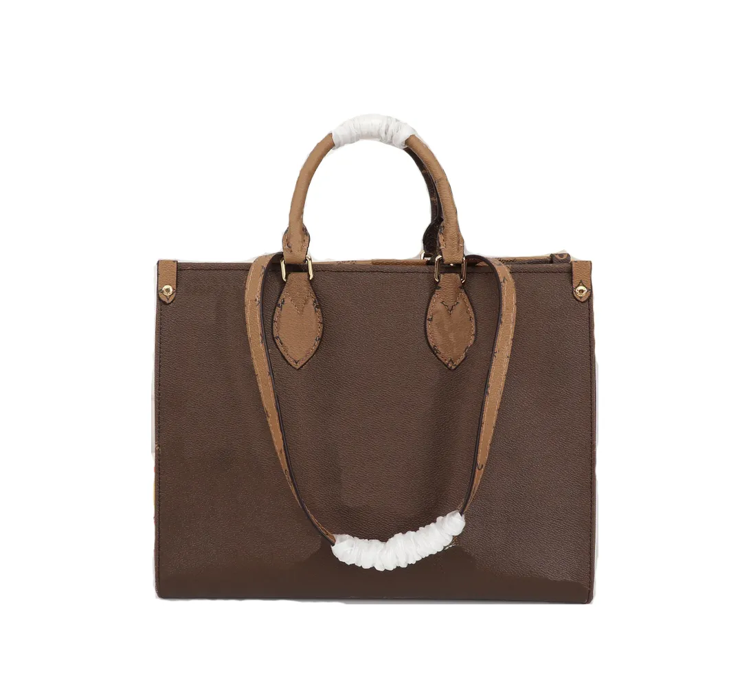 Brown Impression Femmes Sacs De Luxe GM Grain Cowhide Totes Sac Shopping En Cuir Véritable MM Sacs À Main Casual Messenger Crossbody Designers Sacs À Bandoulière