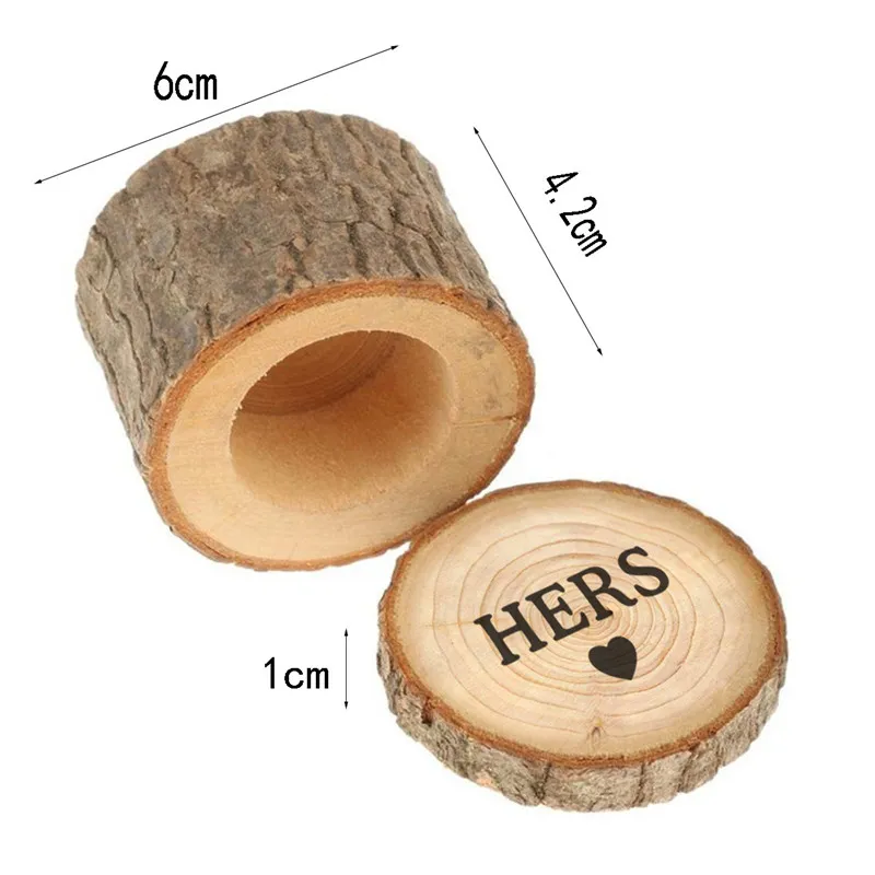 Wooden Ring Box DIY Personalized Wedding Ring Box His Hers Mr Mrs Engraved Ring Round Box