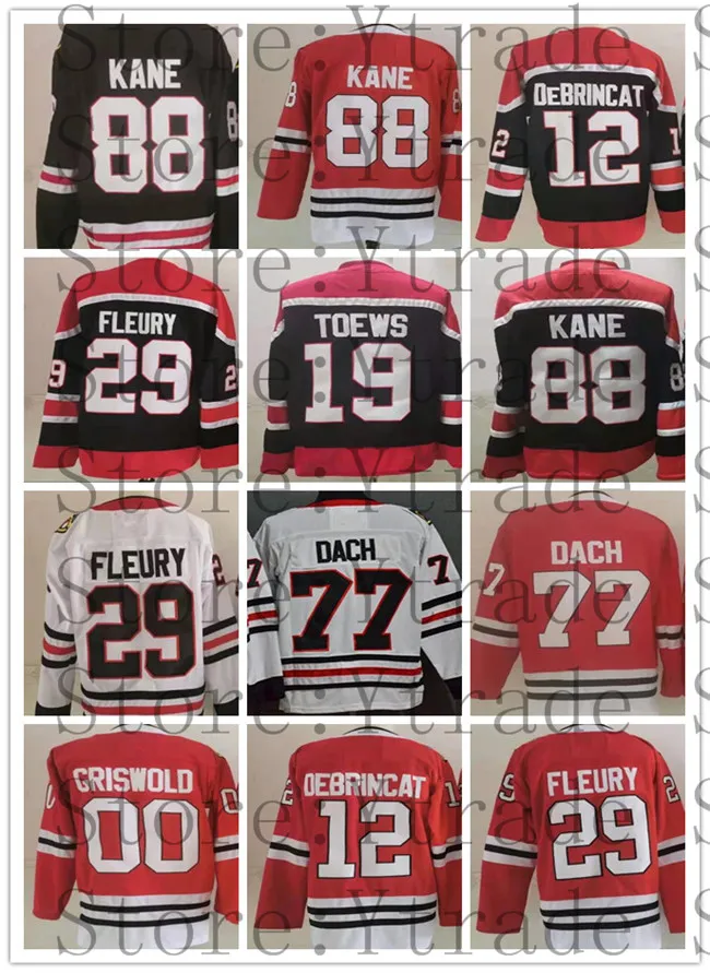 29 Marc-Andre Fleury Jersey 2021リバースレトロパトリックホッケーKANE JONATHAN TOEWS KIRBY DACH Jerseys Alex Dbrincat Clark Griswoldホワイトレッドブラックステッチ