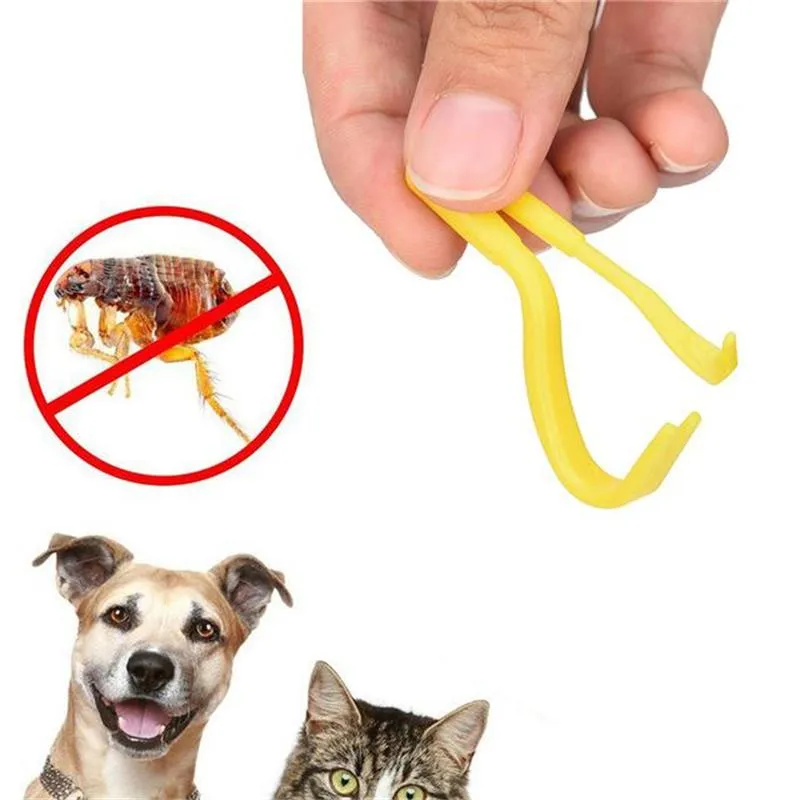 2 sztuk / zestaw Plastikowe Przenośne Hak Tick Twister Remover Hook Koń Human Cat Dog Pet Supplies Tick Remover Narzędzie Zwierząt Pchli Hook