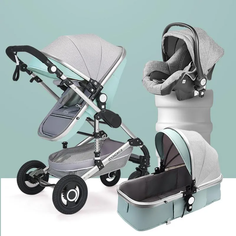 Strollers# Luxury Baby Stroller High Landview 3 in 1 Portable Pushchair Pram Comfort for Born Sell like hot cakes Brand Designer Popular