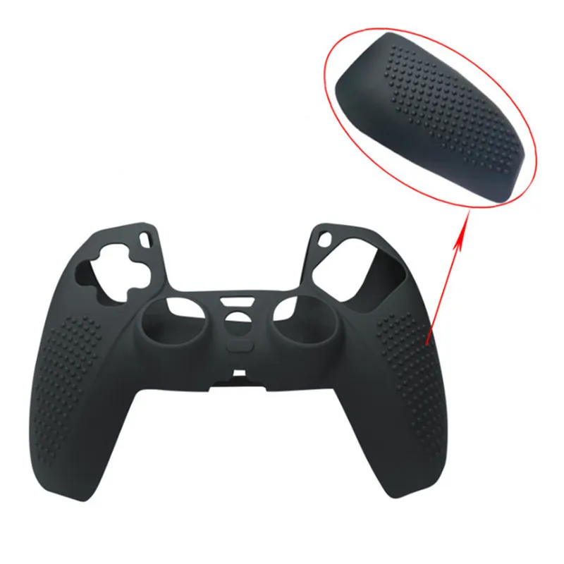 Per controller Ps5 PS5 Playstation 5 Custodia morbida in silicone Cover per impugnatura per controller in tinta unita Antiscivolo con punto