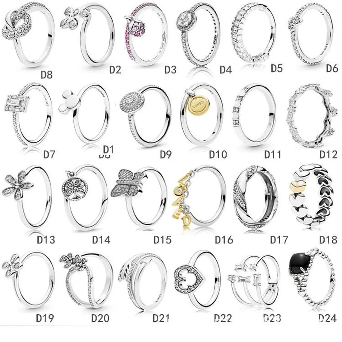 Designer Sieraden 925 Zilveren Trouwring Bead Fit Pandora Mode-sieraden Hart Liefde Bruiloft Cubic Zirconia Diamanten Europese Stijlringen Verjaardag Dames Gift