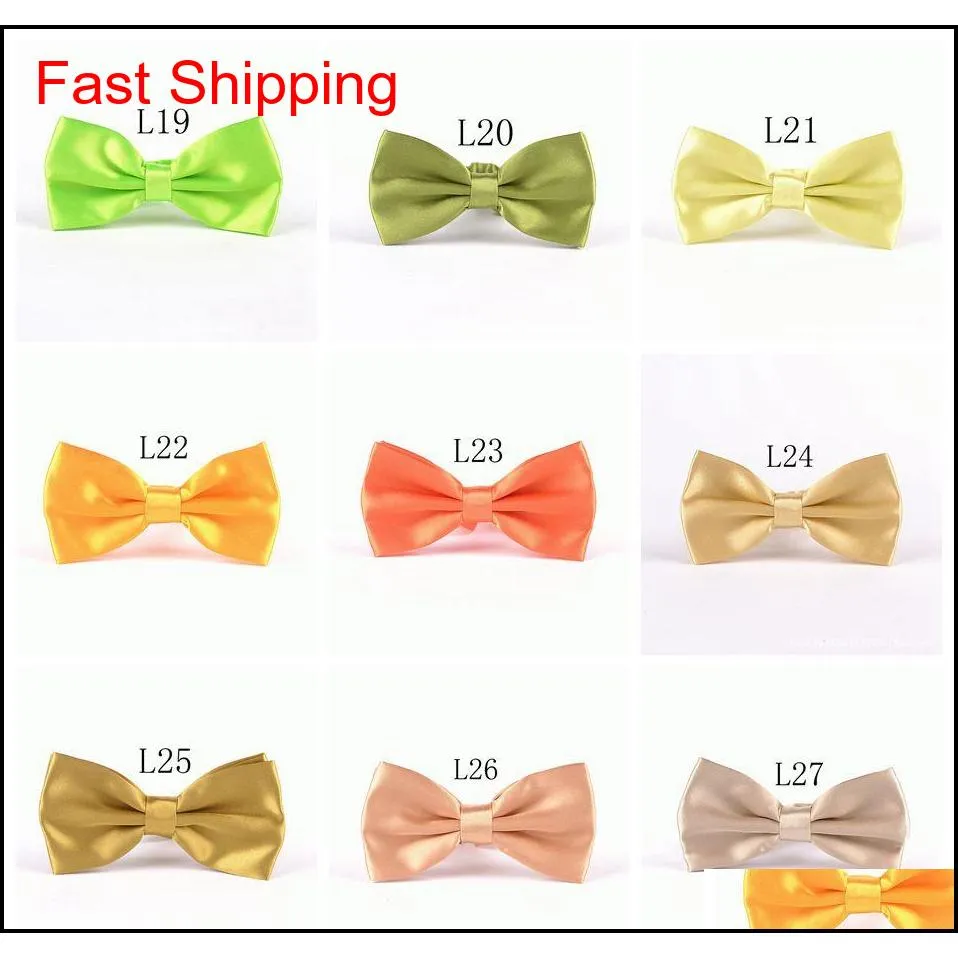 men solid bow ties gentleman butterfly wedding party bowtie bow tie adjustable business ties 35 colors ooa4318