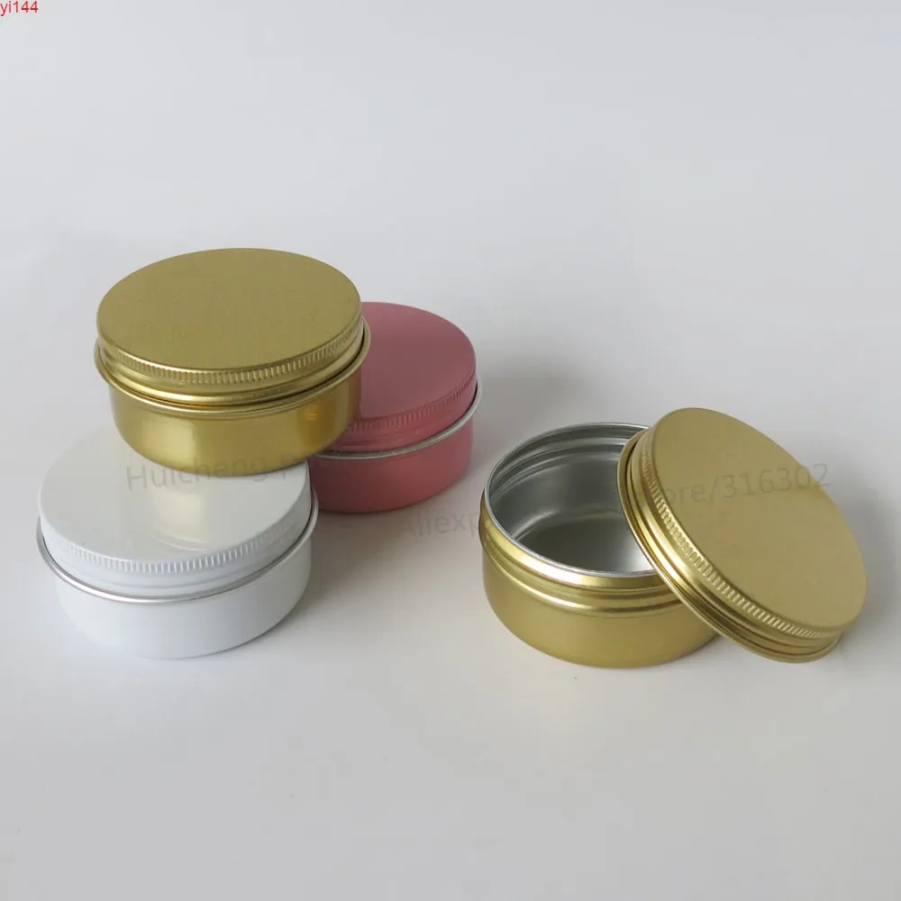 100 x 50G Empty Metal face cream jar small Aluminum candy Case Pot Containers white aluminum candle packaging 50g Tingood qualtity