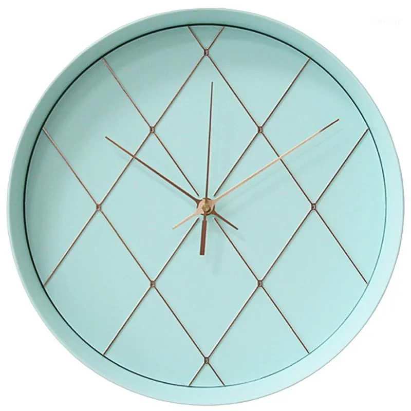 Relógios de parede Relógios criativos de 12 polegadas Relógio Mint Green Round Design moderno Cozinha Estudo do quarto de mudo quartzo decorativo1