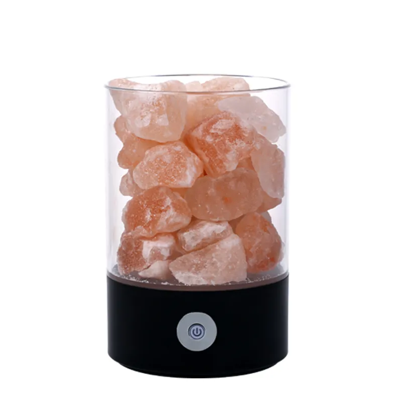 USB Crystal Salt Night Light Lampada di sale di cristallo himalayano LED Purificatore d'aria Luce notturna Lampada creativa da comodino ricaricabile