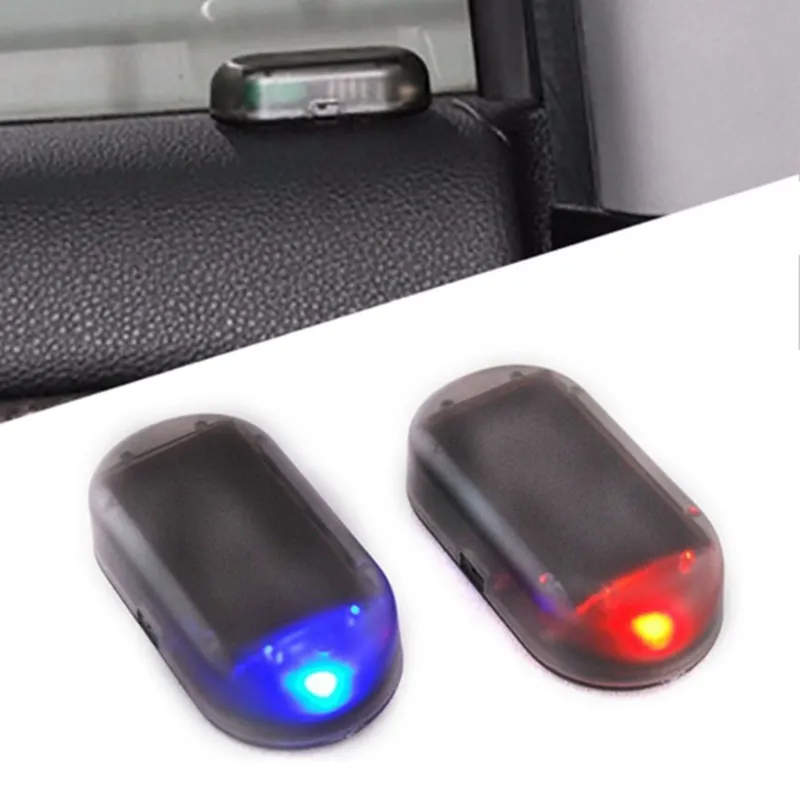 Car Break In Deterrent Car Alarm System 2-Pack Solar-Powered Fake Car Alarm Lights - Anti-Theft LED Flashing Dummy Security Lights Compustar Remote Start Car Anti Theft - Foto 7