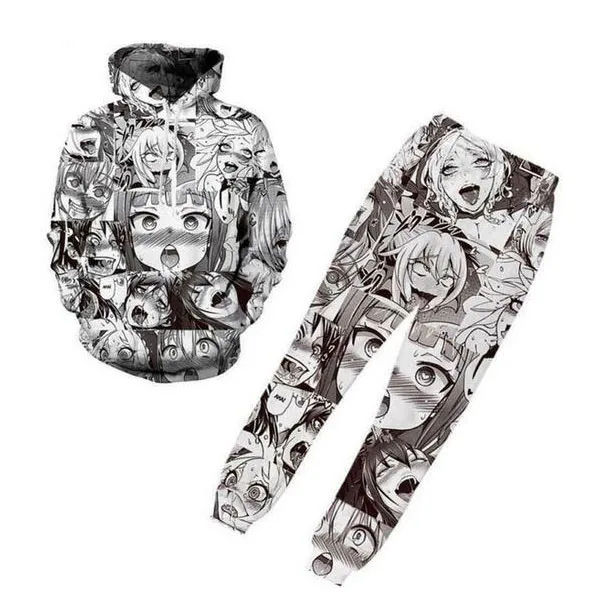 New Men/Womens Shy girl face Collage Funny 3D Print Fashion Tracksuits Hip Hop Pants + Hoodies MH083